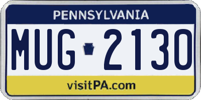 PA license plate MUG2130