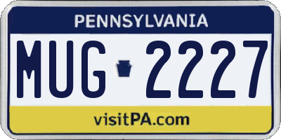 PA license plate MUG2227