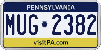 PA license plate MUG2382