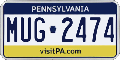 PA license plate MUG2474