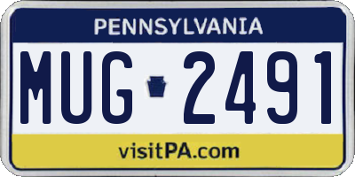 PA license plate MUG2491