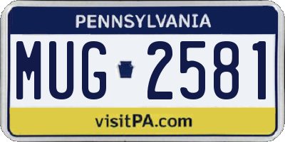 PA license plate MUG2581