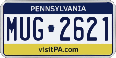 PA license plate MUG2621