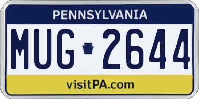 PA license plate MUG2644