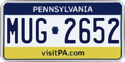 PA license plate MUG2652
