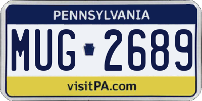 PA license plate MUG2689
