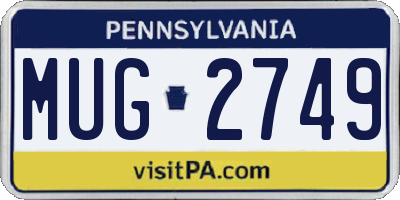 PA license plate MUG2749