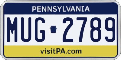 PA license plate MUG2789
