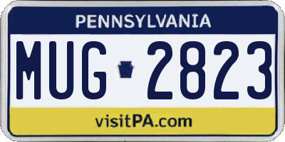 PA license plate MUG2823