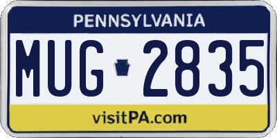 PA license plate MUG2835
