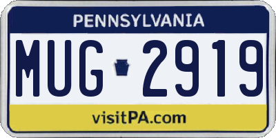 PA license plate MUG2919