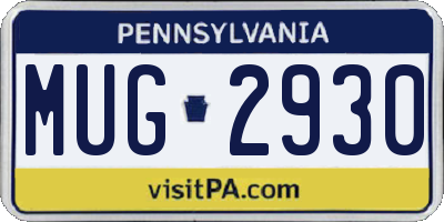 PA license plate MUG2930