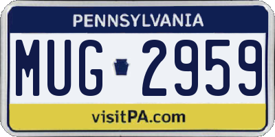 PA license plate MUG2959