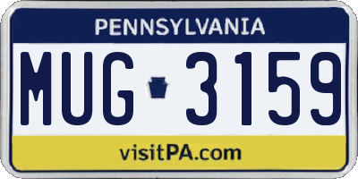PA license plate MUG3159