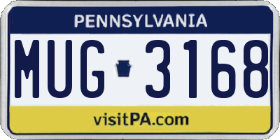 PA license plate MUG3168