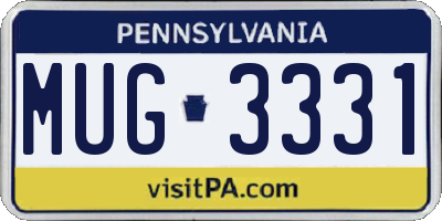 PA license plate MUG3331