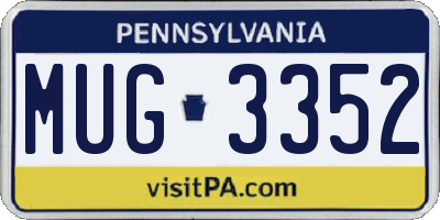 PA license plate MUG3352
