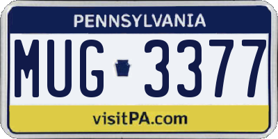 PA license plate MUG3377