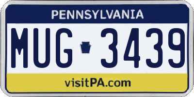 PA license plate MUG3439