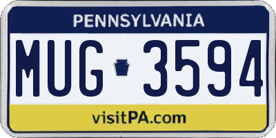 PA license plate MUG3594
