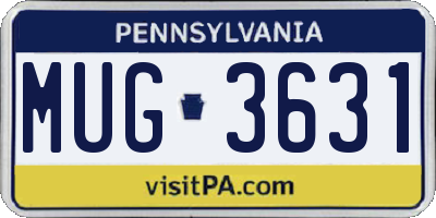 PA license plate MUG3631