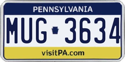 PA license plate MUG3634