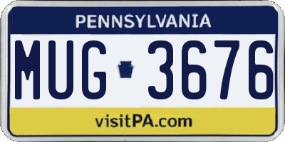 PA license plate MUG3676