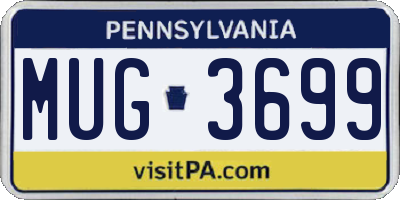 PA license plate MUG3699