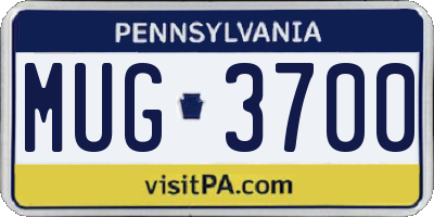 PA license plate MUG3700