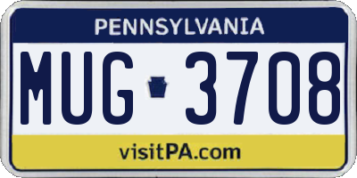 PA license plate MUG3708