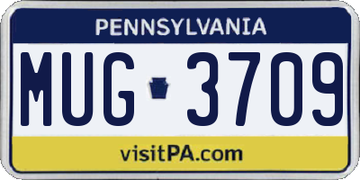 PA license plate MUG3709