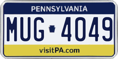 PA license plate MUG4049