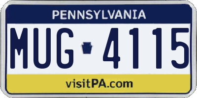 PA license plate MUG4115