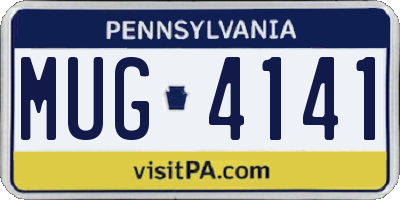 PA license plate MUG4141