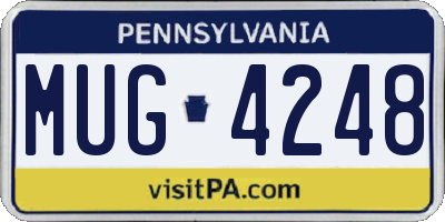 PA license plate MUG4248