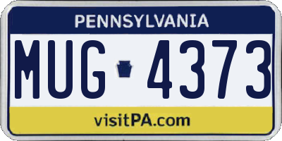 PA license plate MUG4373