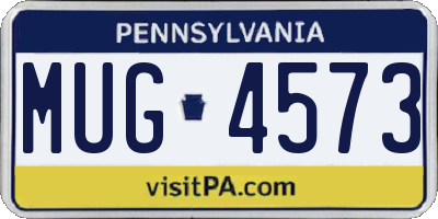 PA license plate MUG4573