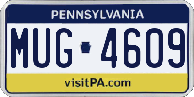 PA license plate MUG4609