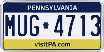 PA license plate MUG4713