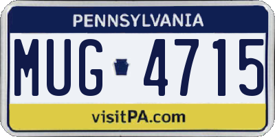 PA license plate MUG4715