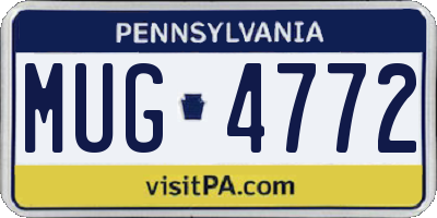 PA license plate MUG4772