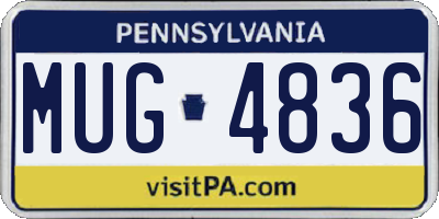 PA license plate MUG4836
