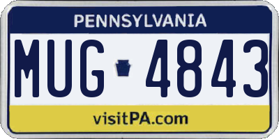 PA license plate MUG4843
