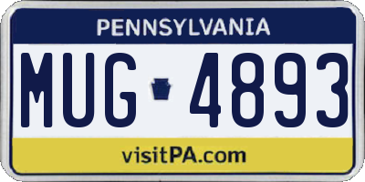 PA license plate MUG4893
