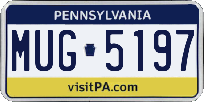 PA license plate MUG5197