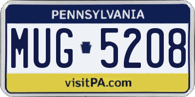 PA license plate MUG5208