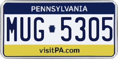 PA license plate MUG5305
