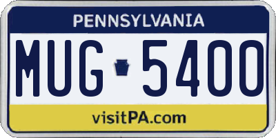 PA license plate MUG5400