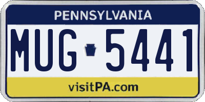 PA license plate MUG5441