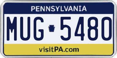 PA license plate MUG5480